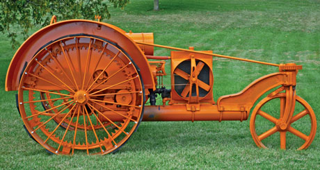 The Model B in profile. The tractor was snapped up by a collector in Kansas years ago, but spent decades outside before undergoing restoration.